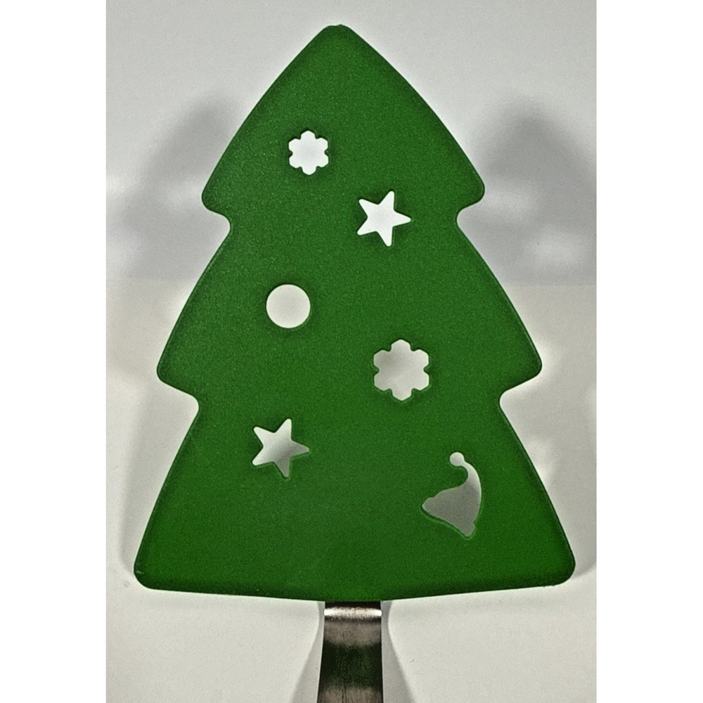 Unbranded Christmas Spatula and Pie Server Set OS Green Santa Tree Glitter - Picture 3 of 10